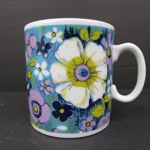 Royal Crown Floral Montage By Kitty Smug Mug Vtg